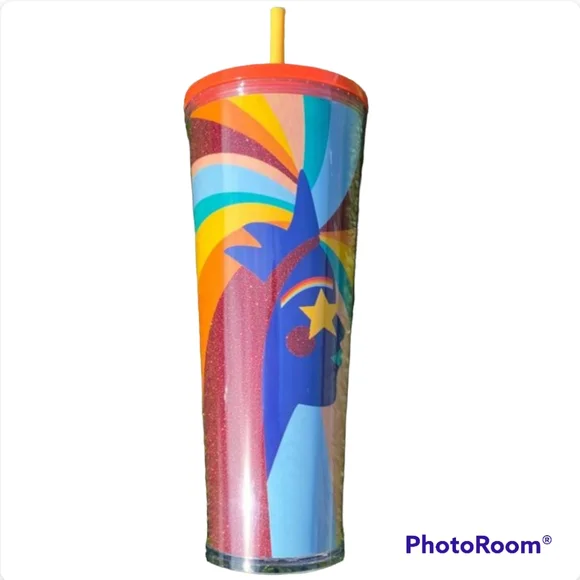 Starbucks | Kitchen | Starbucks Summer 220 Venti Rainbow Siren Multicolor  Red Glitter Cold Cup 24 Oz | Poshmark